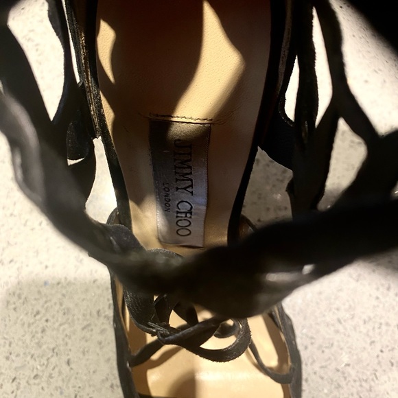 Jimmy Choos black suede size 36 strappy wedge sandals. - Picture 7 of 7